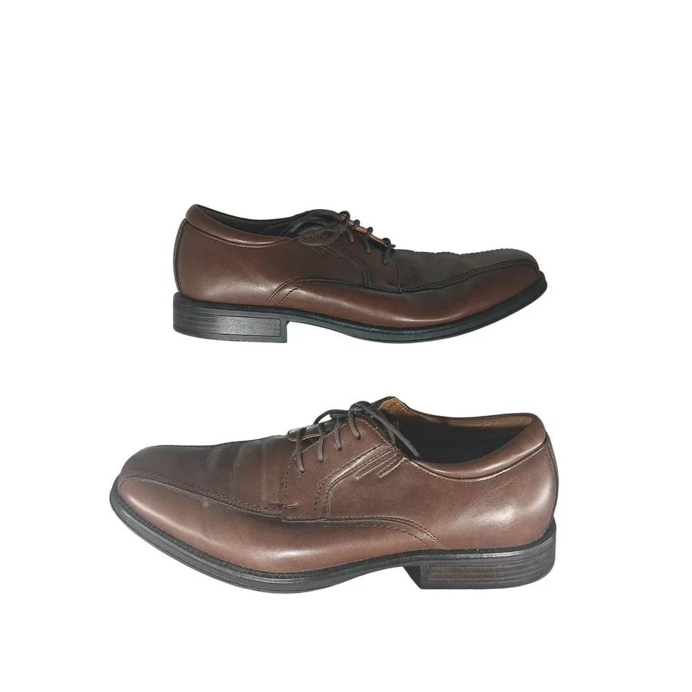 Dockers Mens 10.5M Brown Bicycle Toe Derby‎ Dress Shoes 90-43528 Business Casual